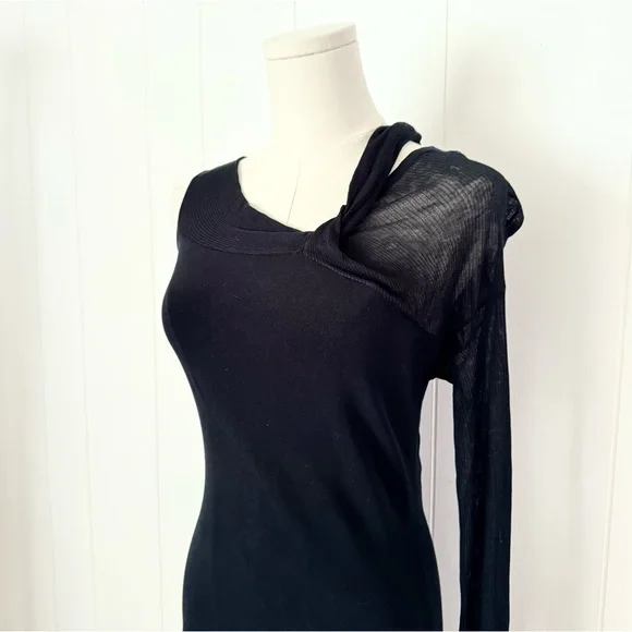 Helmut Lang NWT LS Twist Dress Size Small Black
